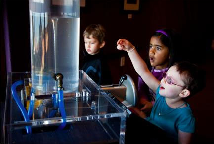 Children play with vortex exhibit