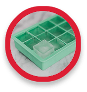 Ice cube maker tray containing one ice cube