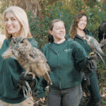 Zookeepers with birds