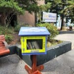 Outdoor cabinet containing donated books