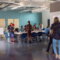 The event included hands-on science activities in the new Bay Lab classroom space.
